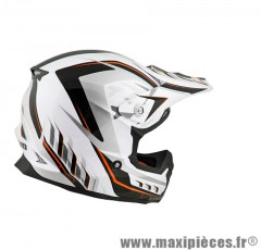 Casque Moto Cross taille XL marque NoEnd Defcon 5 White/Orange TX696 (61-62cm)