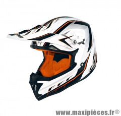 Casque Moto Cross marque NoEnd Defcon 5 White/Orange TX696 taille XXL (63-64cm)