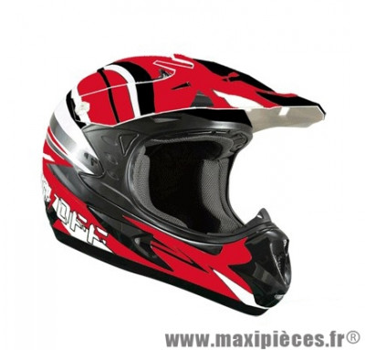 Casque Moto Cross taille S marque ON/OFF 17 Whoops Rouge Verni (55-56cm)
