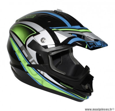 Casque Moto Cross taille XL marque ADX MX2 Thunderbolt Noir/Vert Fluo (61-62cm)