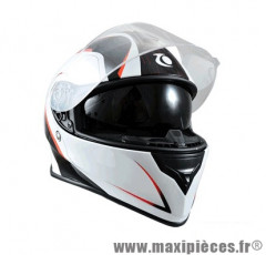 Casque Intégral taille XL double écran marque Trendy 17 T-601 Morpheus Noir/Blanc/Rouge Verni (61-62cm)
