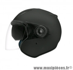 Casque Jet/Bol marque TNT Aero double écran Noir Mat Uni (Intérieur Bleu) SB-18 taille M (57-58cm) (sans boite d'origine)