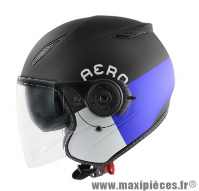 Casque Jet/Bol marque TNT Aero Reflex Blue Mat double écran SB-18 taille M (57-58cm)