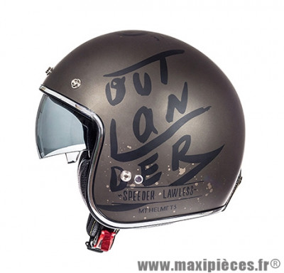 Casque Jet/Bol marque MT Le Mans SV Outlawder Marron Metal Mat-Noir taille L (59-60cm)