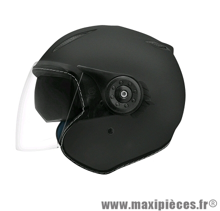 Casque Jet/Bol marque TNT Aero double écran Noir Mat Uni (Intérieur Bleu) SB-18 taille M (57-58cm) (sans boite d'origine)