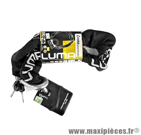 Antivol marque Luma escudo chain argent cadenas + chaine de 1.40m maillon 13 mm homologué sra / nf / ffmc