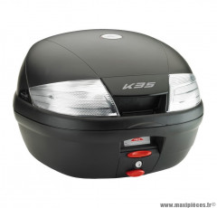 Top case marque Kappa 35L noir avec reflecteurs blancs et platine (k35nt) (h33xl49xp41,5cm)