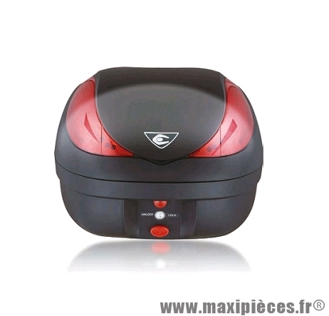 Top case marque Coocase wizard luxury v36 litres noir livre avec platine (avec telecommande, alarme, feu stop a led)