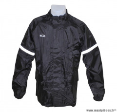 Veste de pluie marque ADX Eco Noir taille XXL (Doublure + bande réfléchissante + col velours + gouttière + soufflet dorsale pour éviter le flottement en roulant...)