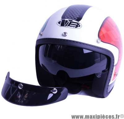 Casque Jet Victoria Bull Freedom Italie taille S (55-56 cm) Vert/Blanc/Rouge *Déstockage !