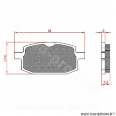 Plaquette de frein Brenta BR3076 Homologuée ECE R90 pour Scooter 50cc, Maxi Scooter, Mecaboite TNT MOTOR, PEUGEOT, MBK, SCOOTER-CHINOIS, YAMAHA