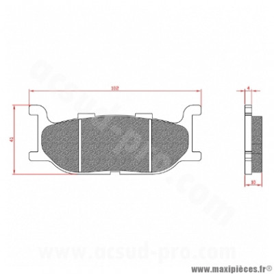 Plaquette de frein Brenta BR3057 avant (homologuée ECE R90) pour Maxi Scooter YAMAHA MAJESTY 400 cc, T-MAX 500 cc, MBK SKYLINER 400 cc