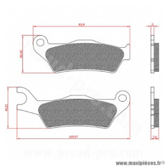 Plaquette de frein Brenta 1C002634 BR3234 Homologuée ECE R90 pour Scooter 50cc PIAGGIO TYPHOON 50cc, APRILIA SR 50cc AIR, SR 50cc H2O