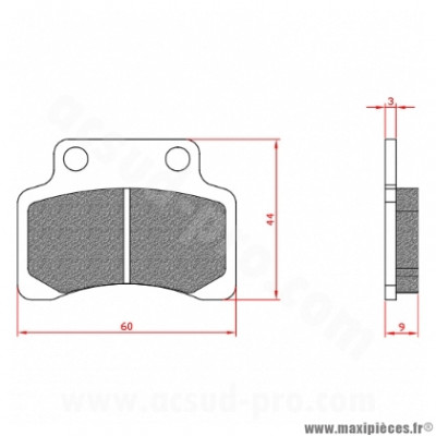 Plaquette de frein Brenta BR3205 Homologuée ECE R90 pour Scooter 50cc TNT MOTOR, CPI, SCOOTER-CHINOIS, KEEWAY, GENERIC