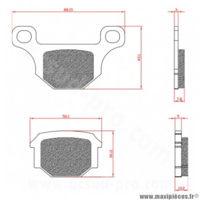 Plaquette de frein Brenta BR3187 Homologuée ECE R90 pour RIEJU MRT 50cc, DERBI GPR 4T 125 cc, APRILIA RS4 50cc, RIEJU RS3 50cc, PEUGEOT XR7 50cc