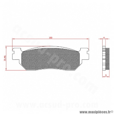 Plaquette de frein Brenta BR3022 Arrière Homologuée ECE R90 pour Maxi Scooter YAMAHA X-MAX 125 cc, MAJESTY 250 cc, X-MAX 250 cc, X-CITY 250 cc