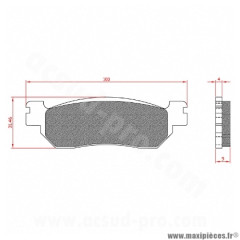 Plaquette de frein Brenta BR3022 Arrière Homologuée ECE R90 pour Maxi Scooter YAMAHA X-MAX 125 cc, MAJESTY 250 cc, X-MAX 250 cc, X-CITY 250 cc