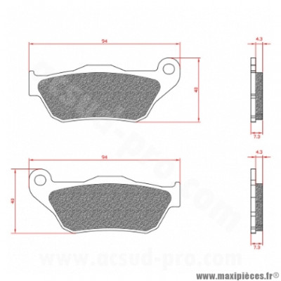 Plaquette de frein Brenta BR3080 Homologuée ECE R90 Avant pour Maxi Scooter, Moto MBK, YAMAHA, SUZUKI, GILERA, APRILIA, HUSQVARNA