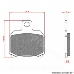Plaquette de frein Brenta BR3035 arrière Homologuée ECE R90 pour Maxi Scooter PIAGGIO, YAMAHA, SUZUKI, PEUGEOT