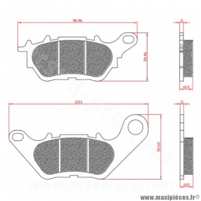 Plaquette de frein Brenta BR3195 Homologuée ECE R90 Arrière pour Maxi Scooter, Moto YAMAHA X-MAX 125 cc, X-MAX 250 cc, MT-03 320 cc, YZF-R3 320 cc, YBR 125 cc