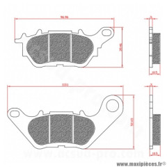 Plaquette de frein Brenta BR3195 Homologuée ECE R90 Arrière pour Maxi Scooter, Moto YAMAHA X-MAX 125 cc, X-MAX 250 cc, MT-03 320 cc, YZF-R3 320 cc, YBR 125 cc