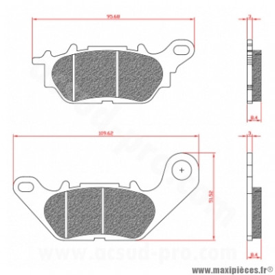Plaquette de frein Brenta BR3152 Homologuée ECE R90 Arrière pour Maxi Scooter, Moto YAMAHA N-MAX 125 cc, N-MAX 150 cc, N MAX 155 cc, TRICITY 300 cc, YBR 125 cc
