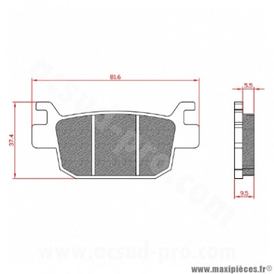 Plaquette de frein Brenta BR3082 Homologuée ECE R90 Avant ABS pour Maxi Scooter HONDA, PEUGEOT