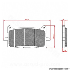 Plaquette de frein Brenta BR3176 Homologuée ECE R90 avant pour Moto, Maxi Scooter HONDA CBR R 125 cc, AFRICA TWIN 1000 cc, AFRICA TWIN CRF L 1100 cc, X-ADV 750 cc