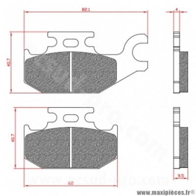 Plaquette de frein Brenta BR3108 Arrière Homologuée ECE R90 pour Maxi Scooter SUZUKI BURGMAN UH 125 cc, SIXTEEN UX 125 cc
