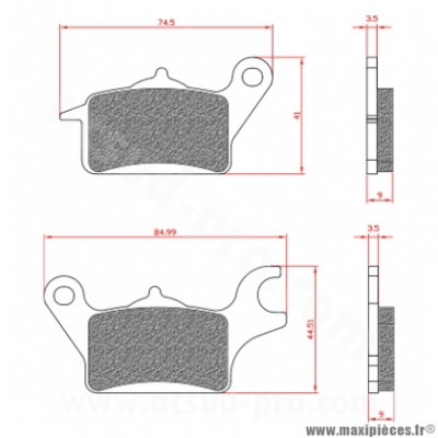Plaquette de frein Brenta BR3178 Avant gauche (Homologuée ECE R90) pour Maxi Scooter YAMAHA TRICITY 125 cc, TRICITY 150 cc, TRICITY 155 cc, TRICITY 300 cc