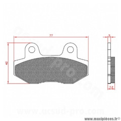 Plaquette de frein Brenta BR3069 Homologuée ECE R90 pour Scooter 50cc, Maxi Scooter, Moto TNT MOTOR, PEUGEOT, KEEWAY, HYOSUNG