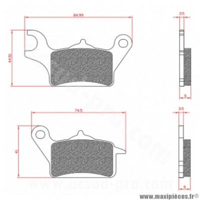 Plaquette de frein Brenta BR3020 Avant droit homologuée ECE R90 pour Maxi Scooter YAMAHA TRICITY 125 cc, TRICITY 150 cc, TRICITY 155 cc, TRICITY 300 cc