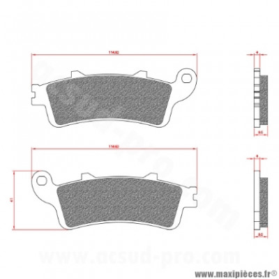 Plaquette de frein brenta BR3023 Homologuée ECE R90 pour HONDA FES PANTHEON 2T 125 cc, FES PANTHEON 4T 125 cc, PANTHEON LC 125 cc, PANTHEON LC 150 cc