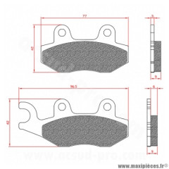 Plaquette de frein Brenta BR3070 Homologuée ECE R90 pour Scooter 50cc, Maxi Scooter KYMCO AGILITY 50cc 2T, AGILITY 50cc 4T, AGILITY 125 cc
