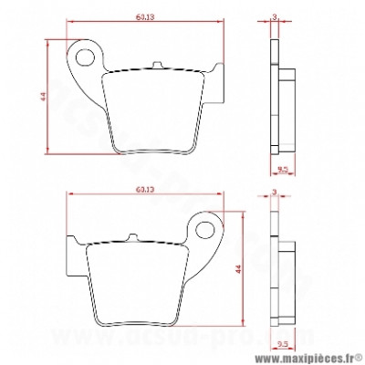 Plaquette de frein arrière Brenta BR3046 pour APRILIA, BETA, DERBI, FANTIC, GAS-GAS, ITALJET, MALAGUTI, PEUGEOT, SUZUKI