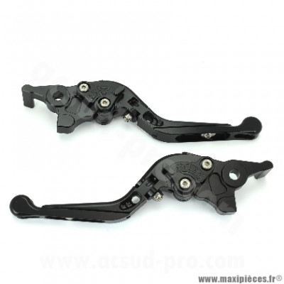 Levier alu CNC RB Max noir (la paire) pour Maxi Scooter YAMAHA T-MAX 500 cc