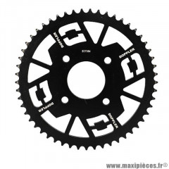 Couronne 20 Doppler Origin Acier 420 53 dents D58 - 4 fixations noir pour Mecaboite MASAI ULTIMATE SM 50cc, DIRTY-RIDER 50cc