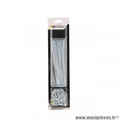 Rayon Roue Doppler Argent Kit Jante arrière -18 Rayon 195mm >18x199mm pour Mecaboite APRILIA SX 50cc, DERBI SENDA SM 50cc, GILERA SMT 50cc