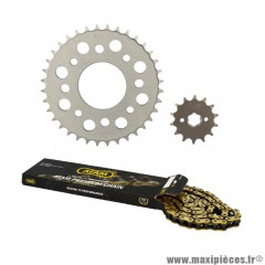 Kit chaine Afam 14x36 (Démultiplication origine) pour Moto KYMCO K-PW 125 cc