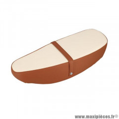 Selle biplace avec support et sangle marron / beige pour Mobylette MBK MBK-51