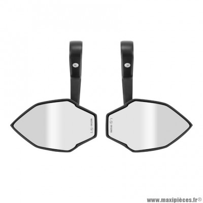 Rétroviseur moto Avoc Ohio embout de guidon alu noir avec adaptateur plastique 7/8'' ou 1'' (paire) homologué CE