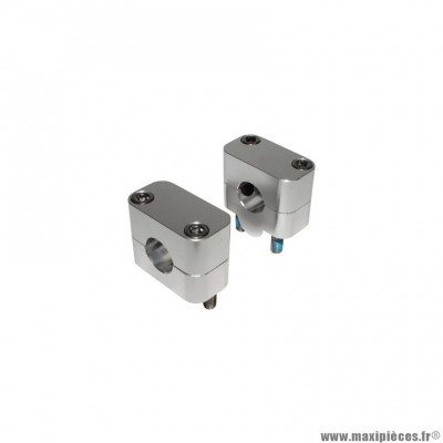 Pontet de guidon Buzzetti universel alu diam 22.2 mm argent
