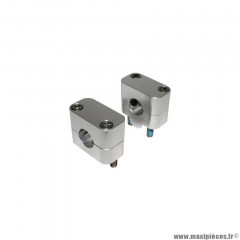 Pontet de guidon Buzzetti universel alu diam 22.2 mm argent