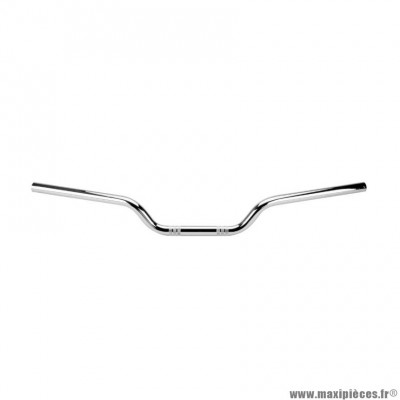 Guidon moto Domino acier chrome diam 22 mm long 721 mm haut 107 mm