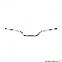 Guidon moto Domino acier chrome diam 22 mm long 721 mm haut 107 mm