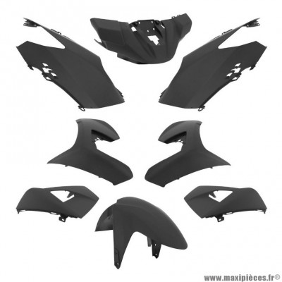 Carrosserie/Carenage noir mat kit 8 pièces pour Scooter PEUGEOT SPEEDFIGHT-4 AIR