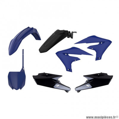 Kit carrosserie/carenage Polisport MX bleu Yam/noir 2018>2022 (couleur OEM) (7 pièces) pour Moto YAMAHA YZ F 250 cc, YZ F 450 cc