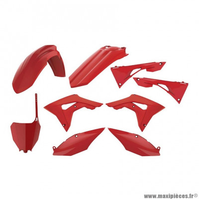 Carrosserie/Carenage Polisport MX rouge 2017>2020 (couleur OEM) (kit plastiques 9 pièces) pour Moto HONDA CRF R 250 cc, CRF R 450 cc