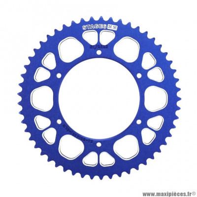 Couronne Stage 6 Alu CNC Bleu 420 53 dents (Diamètre couronne 108/123/6.5) pour Mecaboite APRILIA SX 50cc