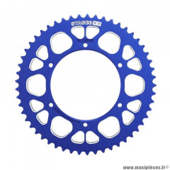 Couronne Stage 6 Alu CNC Bleu 420 53 dents (Diamètre couronne 108/123/6.5) pour Mecaboite APRILIA SX 50cc